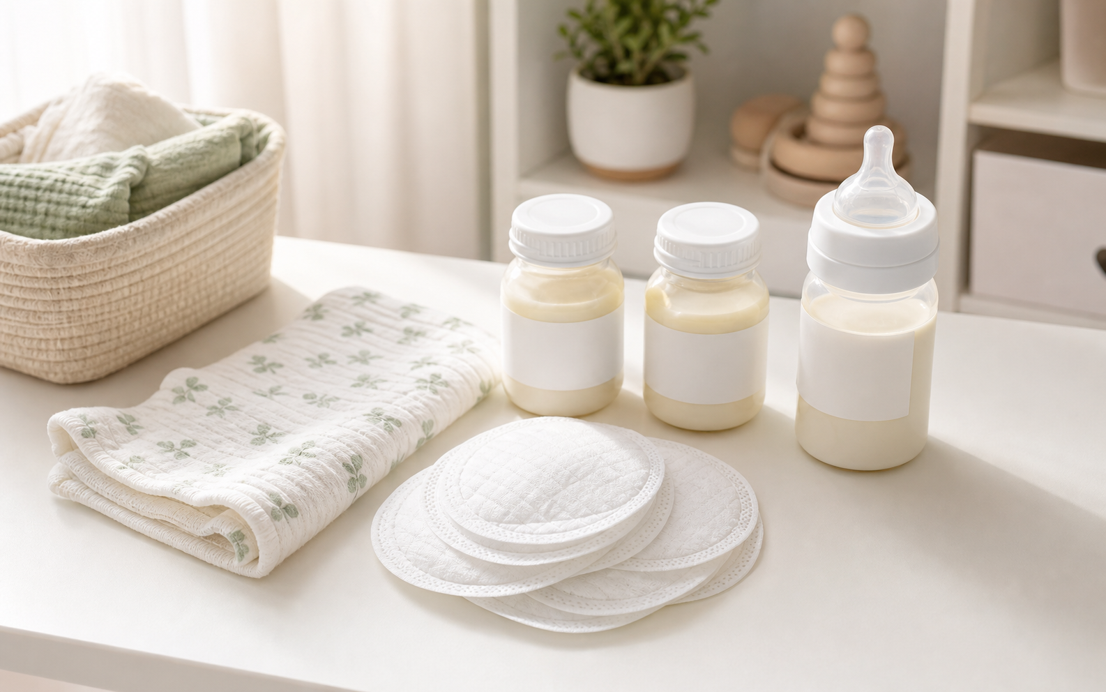 Ready-to-feed formula or nursing setup picture
