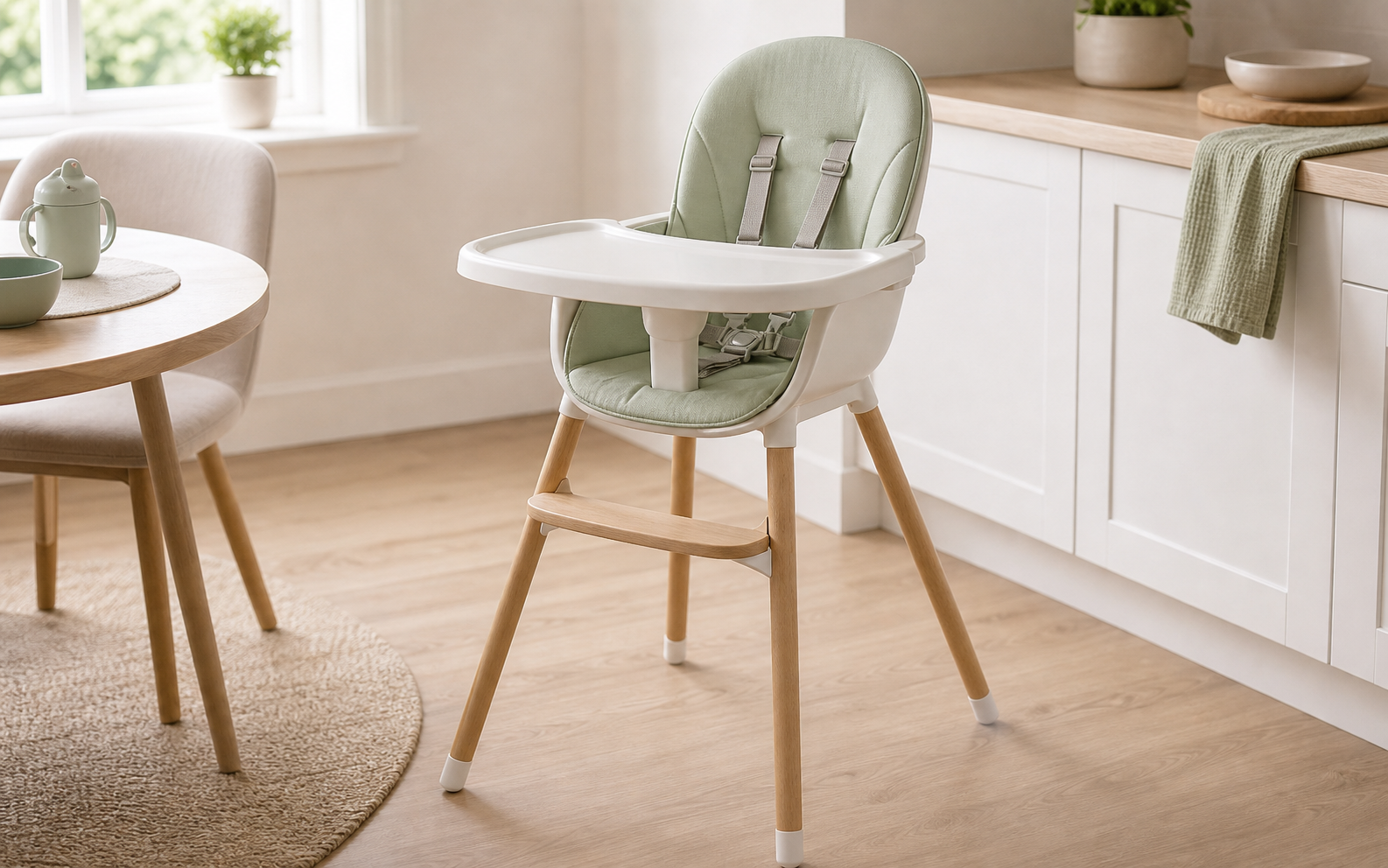 High chair with foot support picture