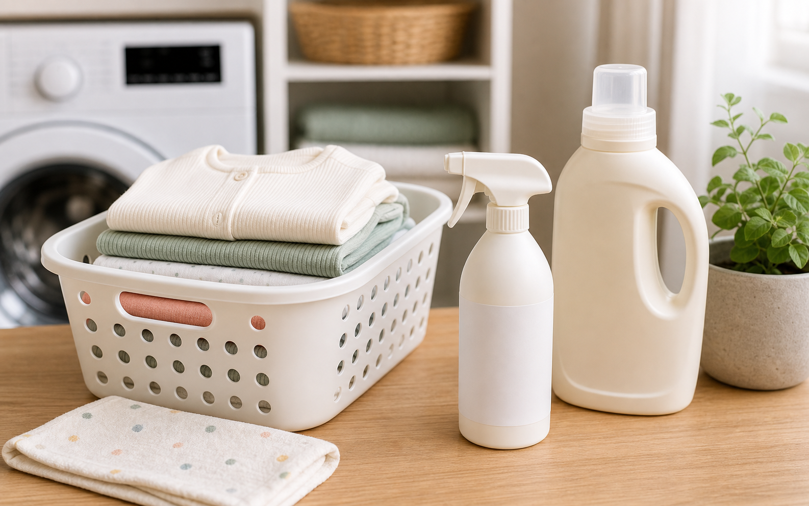 Laundry basket and stain remover picture