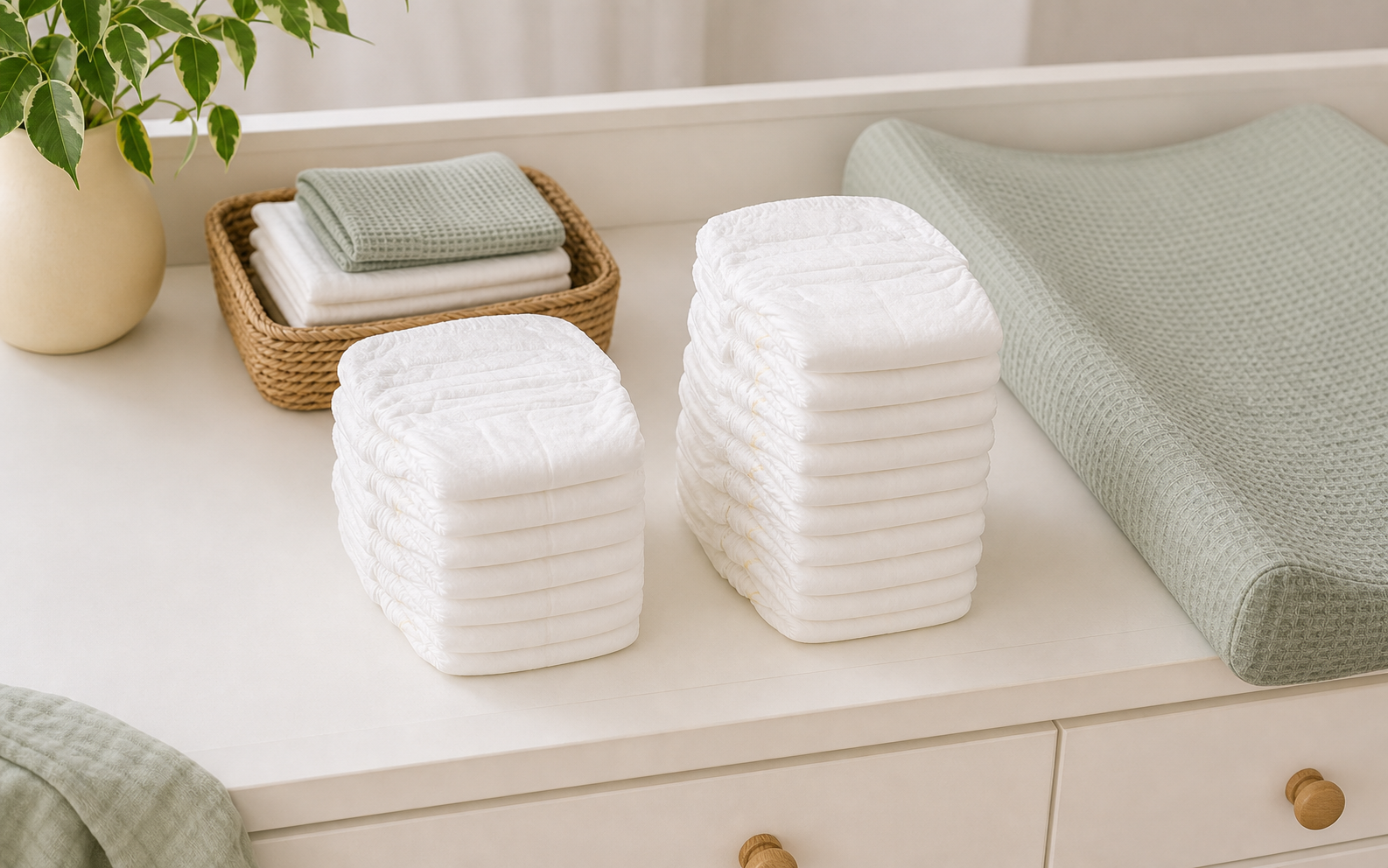 Diapers in two newborn sizes picture